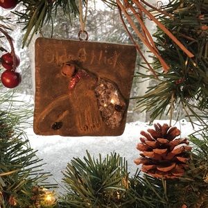Prim Belsnickel Santa Blackened Beeswax Ornament